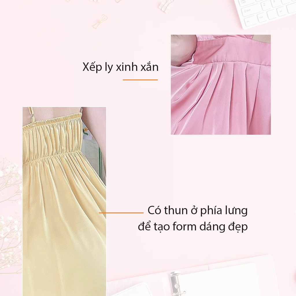 Bộ đồ lụa nữ, đồ mặc nhà nữ 2 dây freesize từ 40-60kg