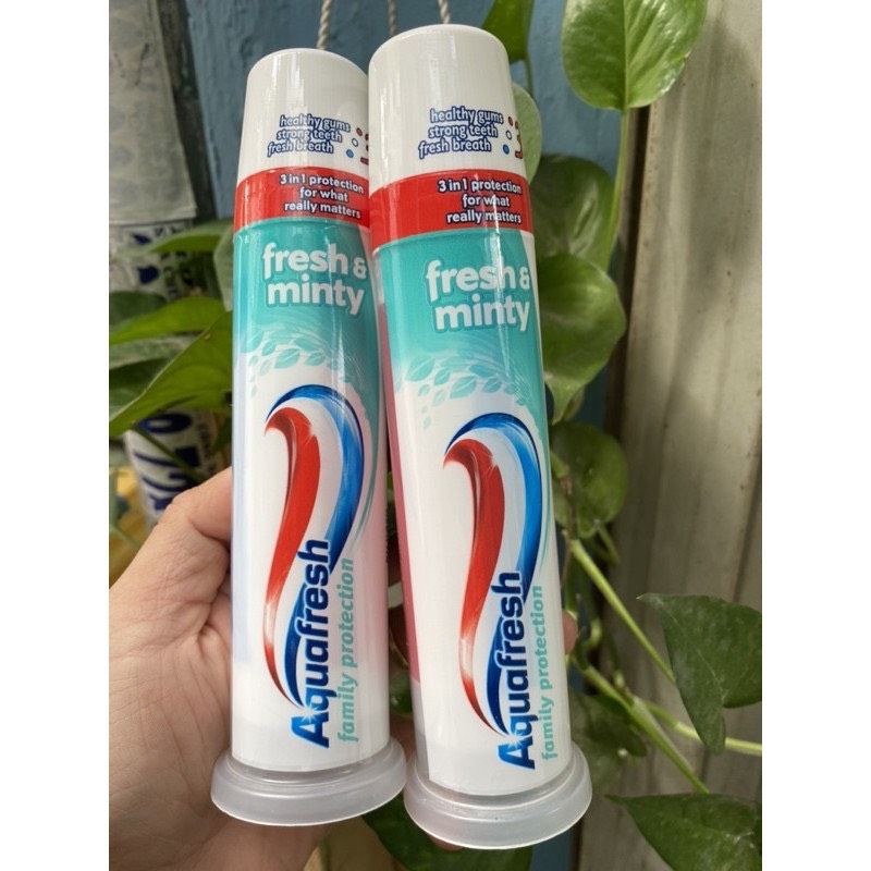 [ Date 2024 ] Kem Đánh Răng Aquafresh fresh &amp; minty 100ml