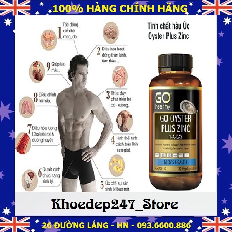 Tinh chất hàu Go Healthy GO Oyster plus Zinc, New Zealand