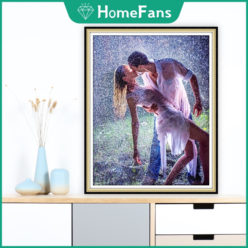 Bộ Tranh Đính Đá 5D Tự Làm 40x50cm Hình Cặp Đôi Hôn Nhau