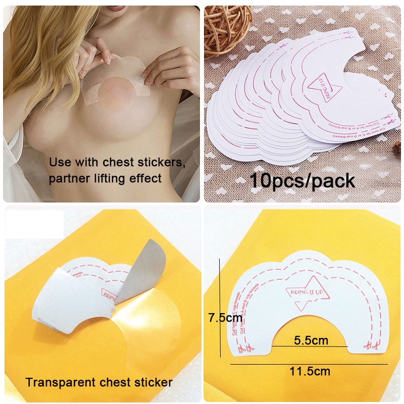 Set 2-40 miếng dán nâng ngực trong suốt chống chảy xệ tiện dụng cho nữ，Phiên bản nâng cấp với keo sinh học có thể được tái sử dụng，phụ kiện miếng dán ngực