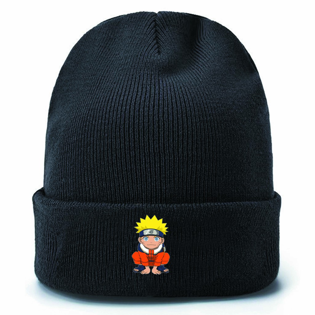 Mũ len Naruto Sasuke anime chibi nón Beanie đội đầu dạng tròn