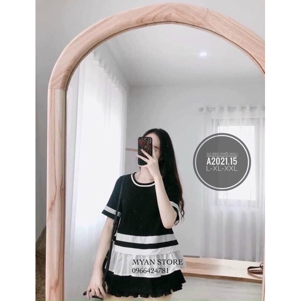 Áo Bigsize babydoll phối màu 55-90kg