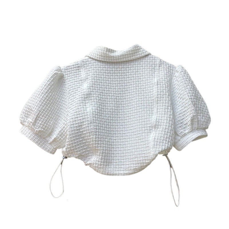 Áo Thun Tay Ngắn Eo Cao Ôm Dáng Thời Trang Mùa Hè Phong Cách Pháp Dành Cho Nữ