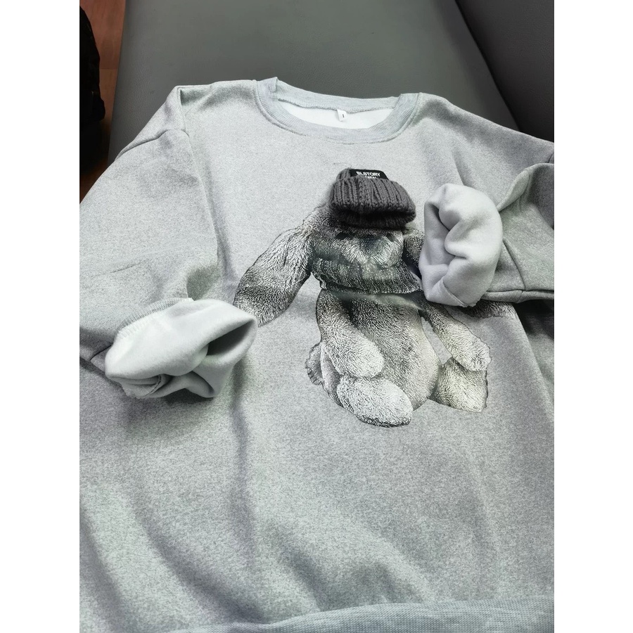 Áo nỉ mũ gấu len Quảng châu dày đẹp