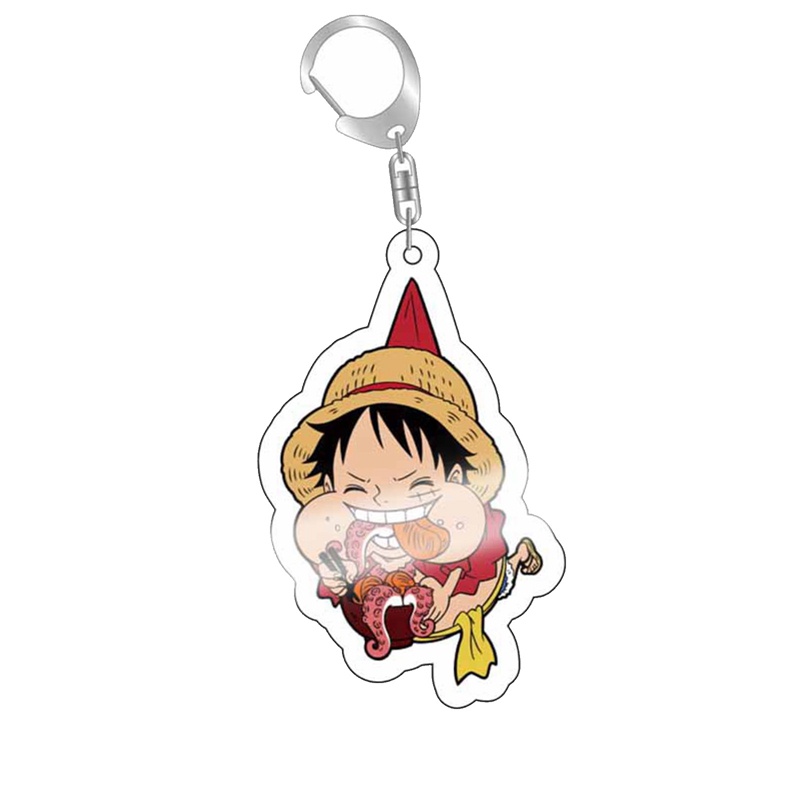 Móc Khóa In Hình Nhân Vật Luffy Zoro Sanji Hoạt Hình One Piece