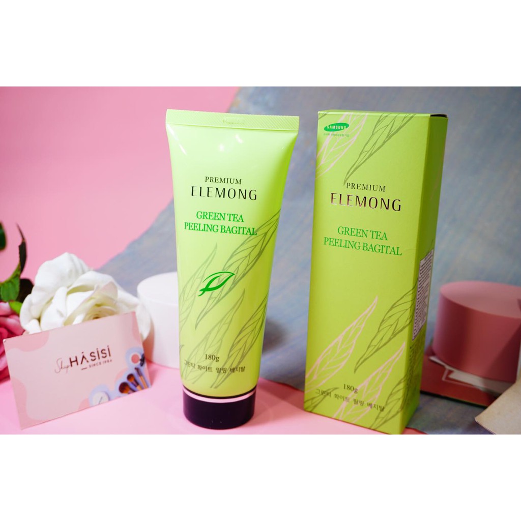 KEM TẨY TẾ BÀO CHẾT TRÀ XANH ELEMONG GREEN TEA PEELING BAGITAL 180G NHẬP KHẨU CHÍNH HÃNG - 6243