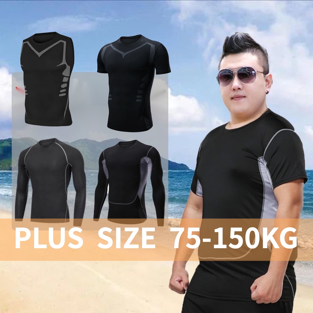 Áo Thun Tay Ngắn Đi Bơi / Lặn / Tập GYM Chất Liệu Nhanh Khô Có Size Lớn Cho Nam Giới