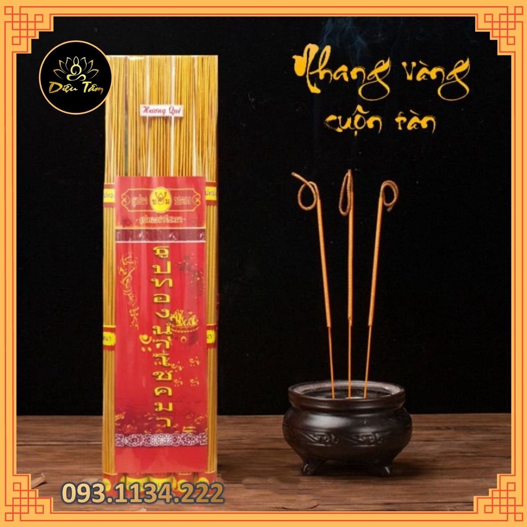 Nhang thần tài 185 nén hương quế sạch ít khói cuộn tàn tài lộc hình đồng xu , đồ thờ cúng thần tài