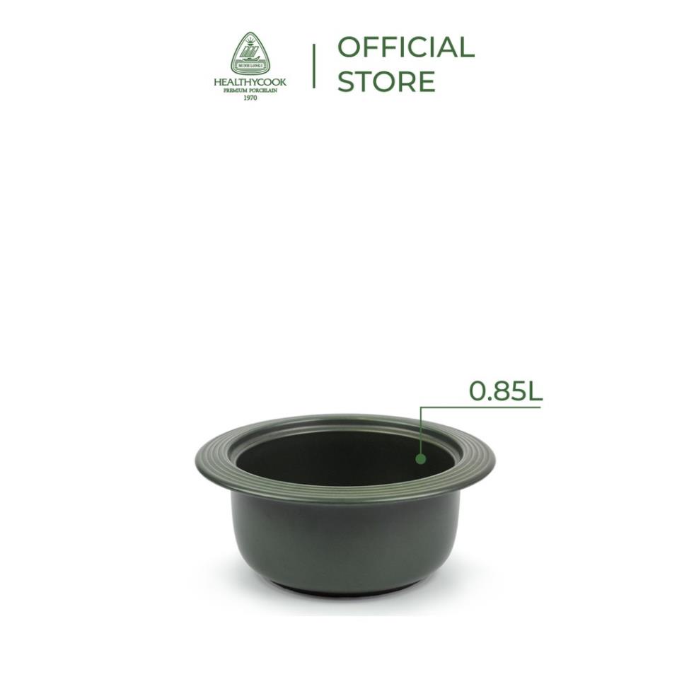 Nồi sứ dưỡng sinh Minh Long vành tròn 0.8 L + nắp