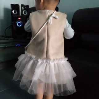 Váy dạ phối voan kèm túi