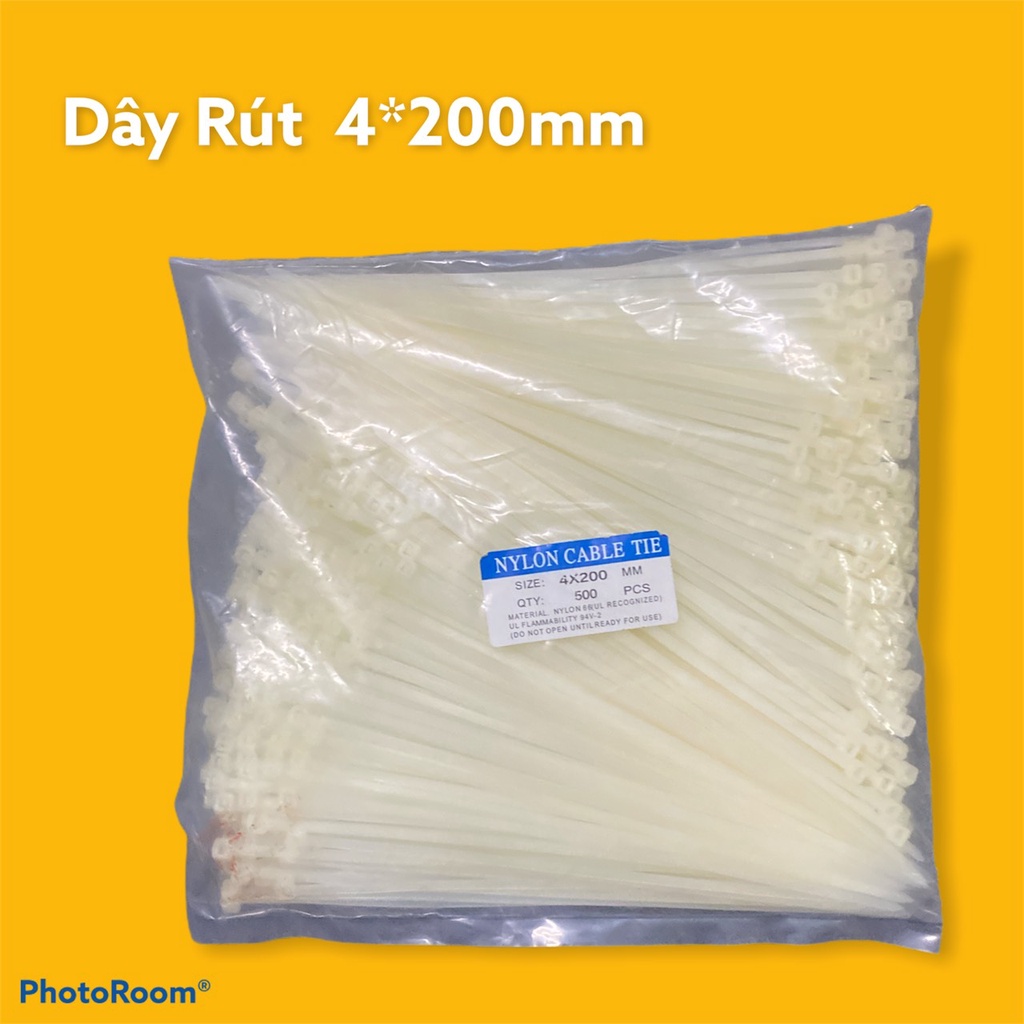 Dây rút nhựa 4*200mm ( ĐÓNG GÓI 1 BỊCH GỒM 500 SỢI DÂY RÚT )