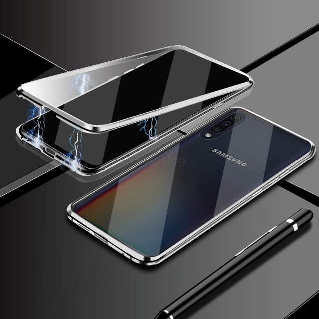 Ốp điện thoại 2 bề mặt kính từ tính cho Samsung Galaxy A7 A8 A9 2018 A10 A50 A60 A70 A20 A30 A40 M10 M20 M30 M40 A80