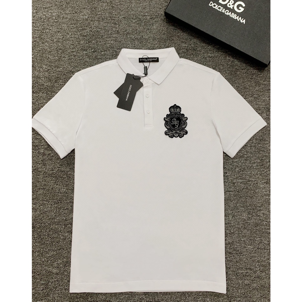 D0LCE&GABBA Áo tay ngắn chất liệu cotton nguyên chất thêu logo 2020 năng động trẻ trung