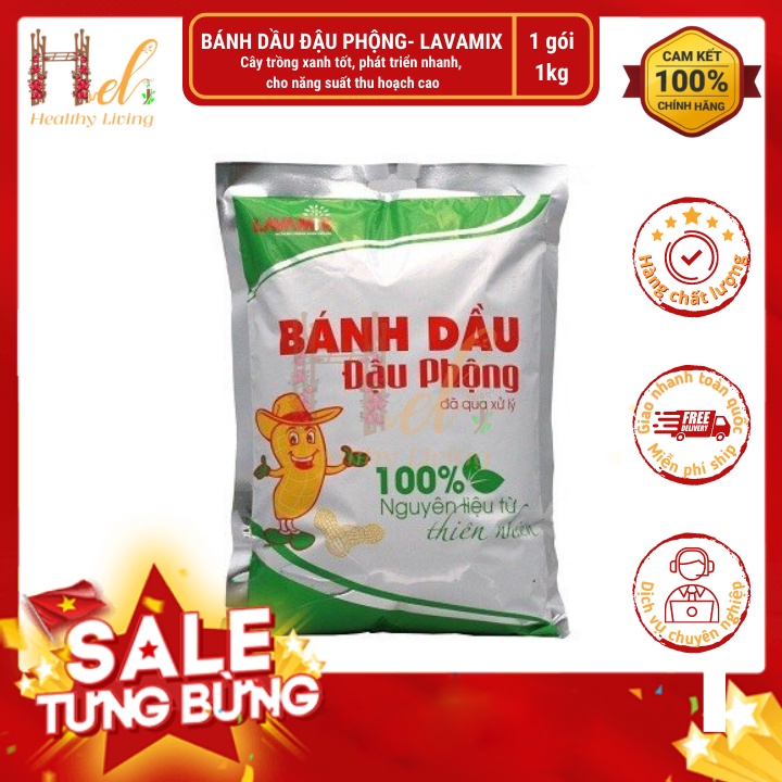 Bánh Dầu Đậu Phộng LAVAMIX Đã Qua Xử Lý 100% Từ Thiên Nhiên 1KG Trồng Hoa Hồng, Hoa Mai Bằng Đất Sạch, Xơ Dừa