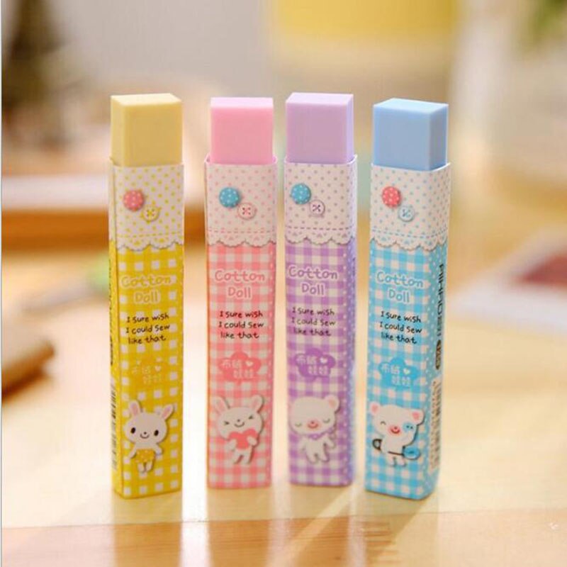 2pc New Creative Cute Cartoon Candy Color 2b Eraser Child Student Exam Calibration Stationery Gift School Office Supplies