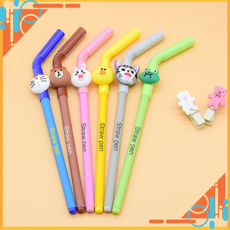 Bút Bi Hình Ống Hút Các Con Vật Ngộ Nghĩnh