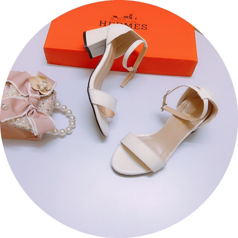 Giày sandal công sở quai ngang bít gót đế vuông 5p hàng đẹp ảnh chụp thật