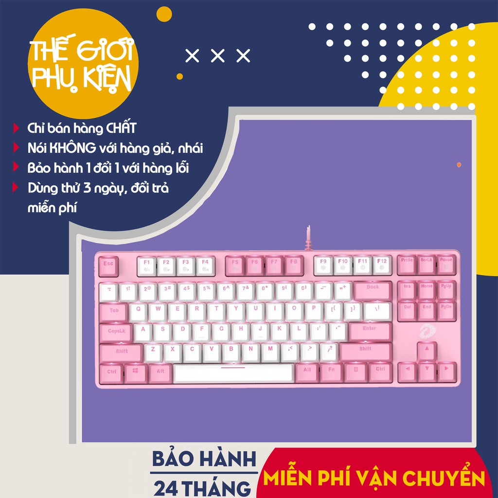 Bàn Phím Cơ Dareu EK87 Hồng Trắng,Bàn Phím Gaming Dareu EK87 Hồng Trắng- Bảo Hành 24 tháng