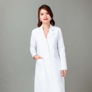 Áo Blouse Nữ Thời Trang (5 túi) Tay Dài Cao Cấp - Đồng Phục Bác Sĩ, Dược Sĩ - ESMÉE Maison de Santé