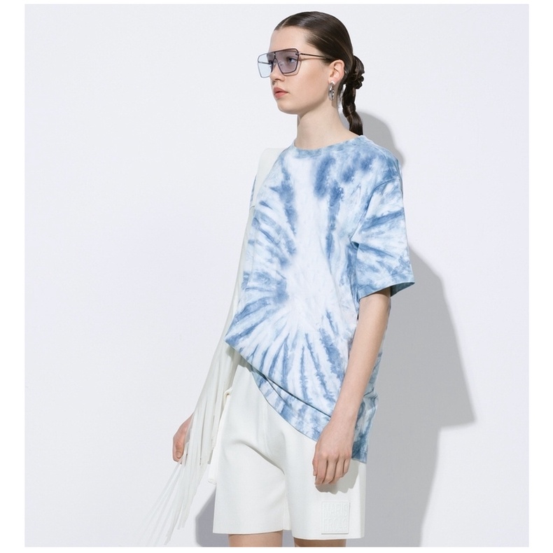 Áo phông / Áo thun tay lỡ loang màu in chữ unisex freesize