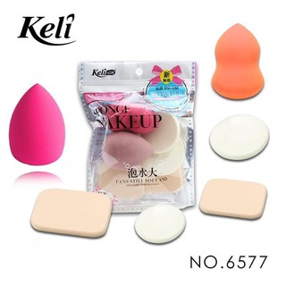 ⚡ Set 6 Mút Tán Kem Nền Makeup - Bông mút trang điểm tán kem nền phấn phủ Keli 6 miếng ⚡-Narycosmetics