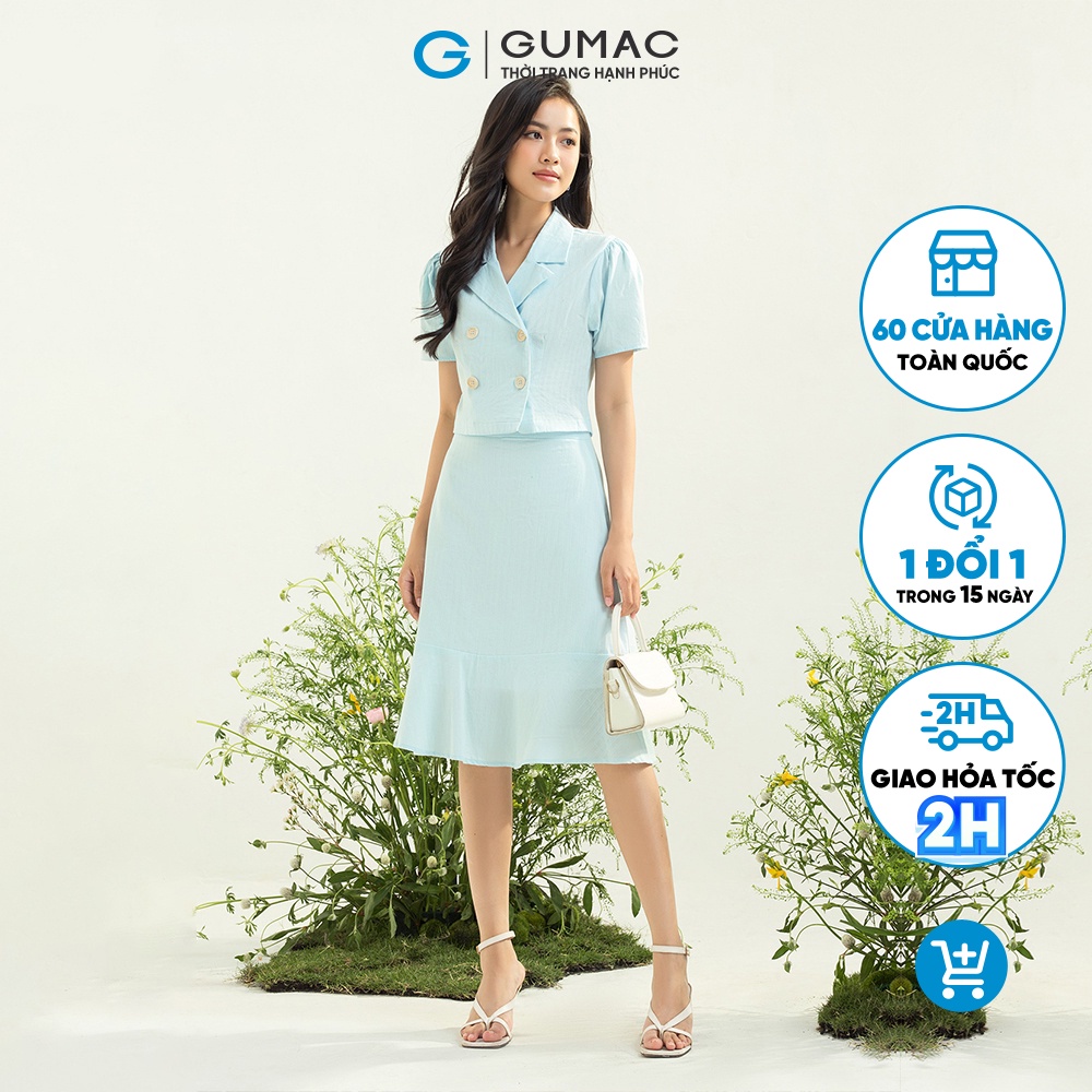 Chân váy xòe thời trang nữ GUMAC phối bèo VC03006