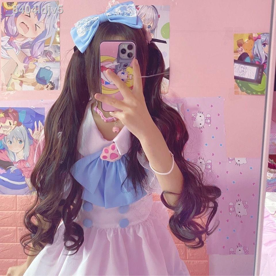 chân váy dàiváy tennis♙☍☊mới siêu dễ thương trang phục hầu gái màu hồng xanh cosplay Lolita của phụ nữ hàng ngày