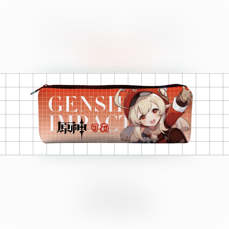 Túi Đựng Bút Canvas Họa Tiết genshin impact Ayaka Klee zhongli Xiao Gayu eula Ốp