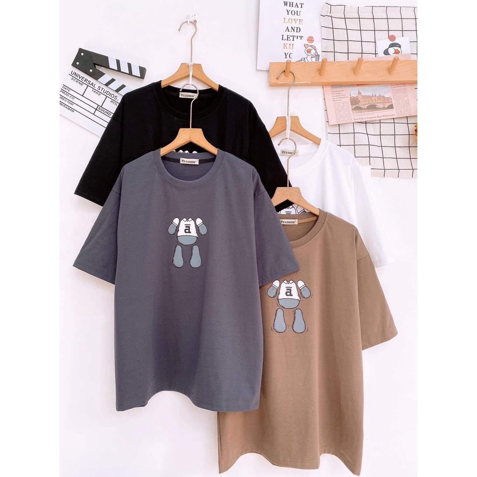 Áo Thun Gấu Cut Đầu Peonyb Nữ [FREESHIP]  Phông form rộng tay lỡ in hình vintage, 3158 oversize đẹp cá tính Ulzzang