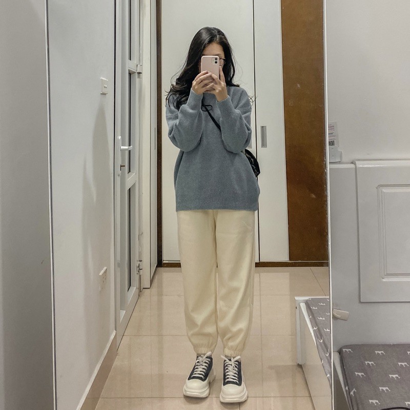 [Mã 252FASHIONSALE giảm 12% đơn 99K] quần nỉ nhung tăm - ảnh thật