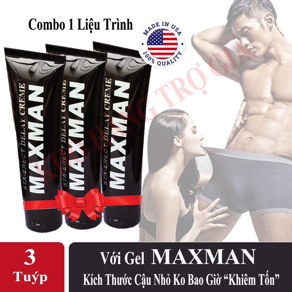 [Hàng Mỹ] Combo 3 Gel MAXMAN Nguồn Gốc Tự Nhiên - Gel Bôi Tăng Kích Thước Cậu Nhỏ,Chống Xuất Tinh Sớm, Tăng Khoái Cảm