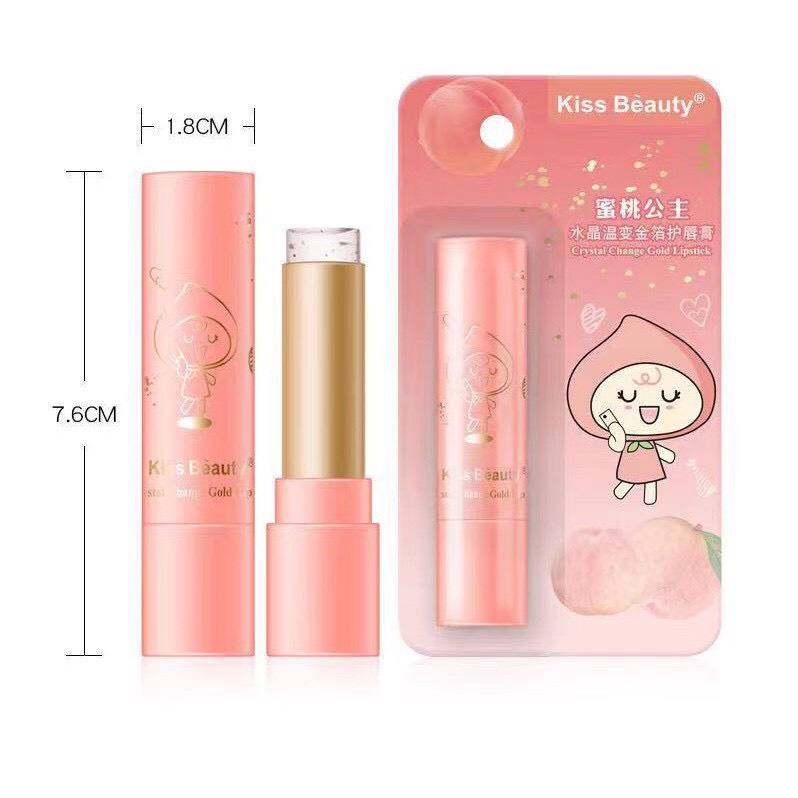 Son Dưỡng Môi Kiss Beauty Dạng Thạch - Dưỡng Môi Chính Hãng Nội Địa Trái Đào Dễ Thương