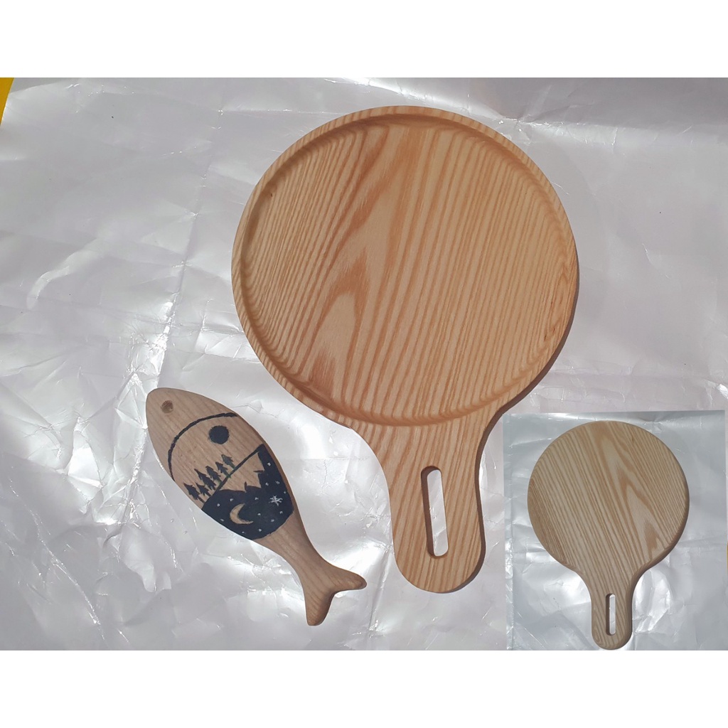 Khay gỗ đựng pizza tay cầm, bày đồ ăn gia đình, phục vụ chụp ảnh, decor bánh trung thu đẹp