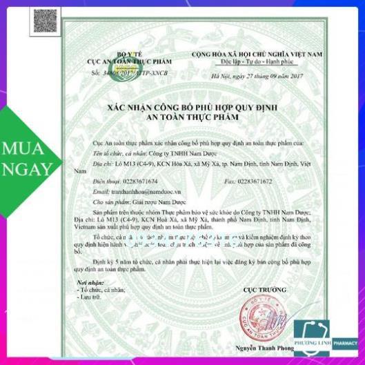 Viên giải say nam dược 1 hộp 5 vỉ x 6 viên