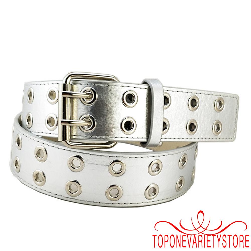 Topone- Thắt Lưng Phối Hai Hàng Nút Có Thể Điều Chỉnh Phong Cách Rock Xe Máy Cá Tính