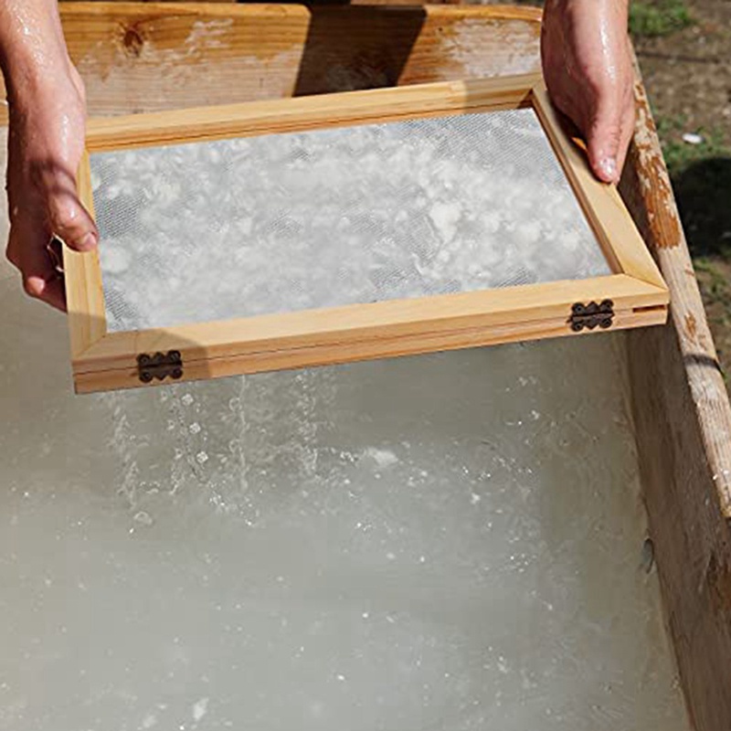 Bộ màn hình làm khuôn giấy bằng gỗ 3 miếng 3 khung kích thước cho giấy thủ công tự làm 12,7X17,8cm 19,8X24,8cm 24,8X33,0cm