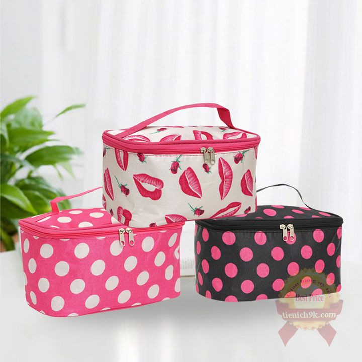 Túi đựng đồ trang điểm makeup Soigne ngăn rộng để mỹ phẩm cá nhân Vải OXFORD chống thấm nước du lịch