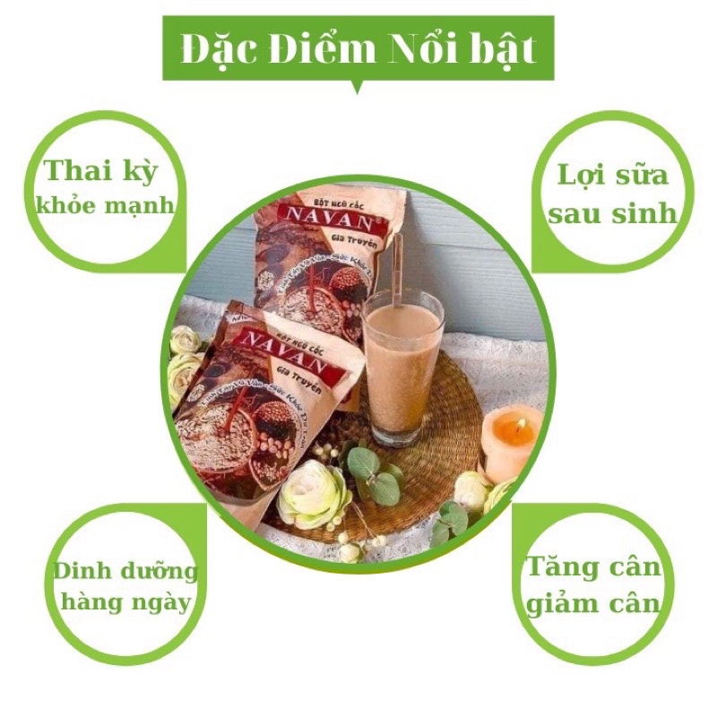 Ngũ cốc Navan 9 vị lợi sữa date mới