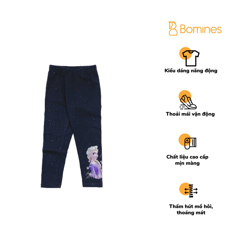 Quần dài legging bé gái Elsa thun cotton 4 chiều hãng BOMINES