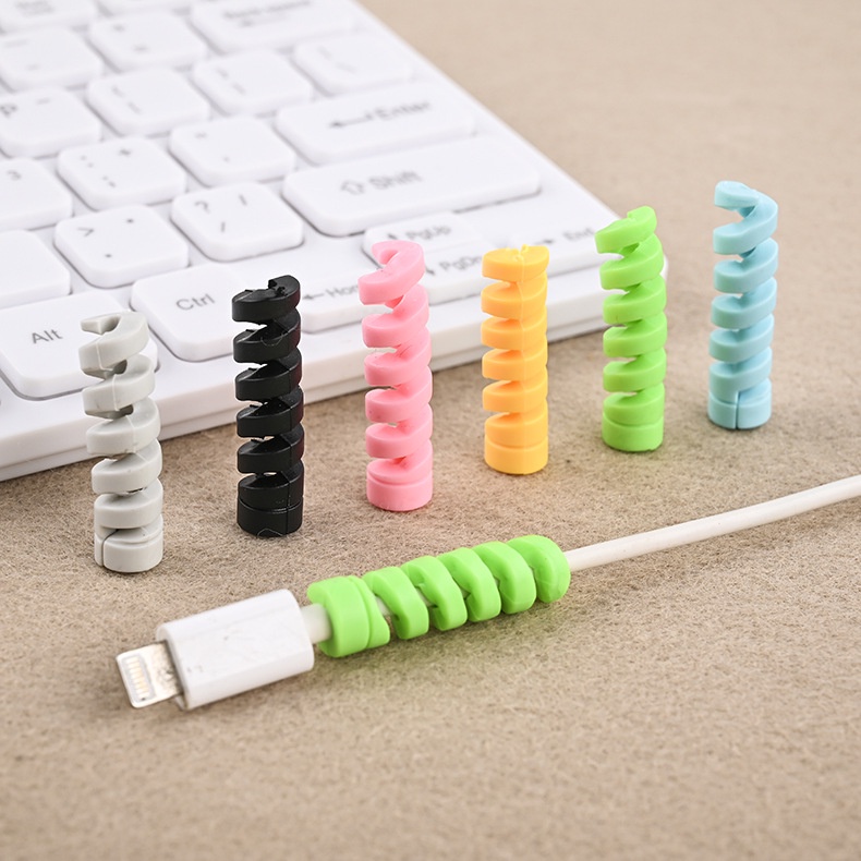 &lt;Video Review&gt; Đai Xoắn Ốc Nút Silicon Bọc Chống Nứt Đứt Gãy Bảo Vệ Cáp Dây Sạc Tai Nghe Vỏ Bọc Cáp Sạc Phụ Kiện U125