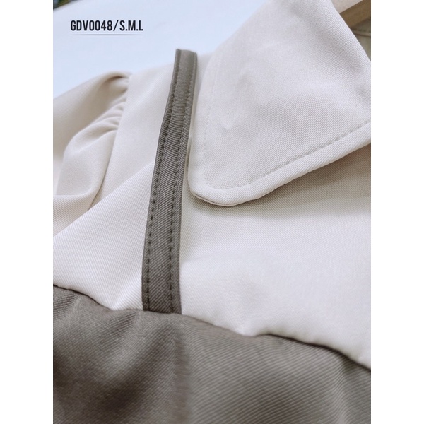 Bán sỉ váy xoè đuôi cá vintage kèm đai màu nâu dài 103cm