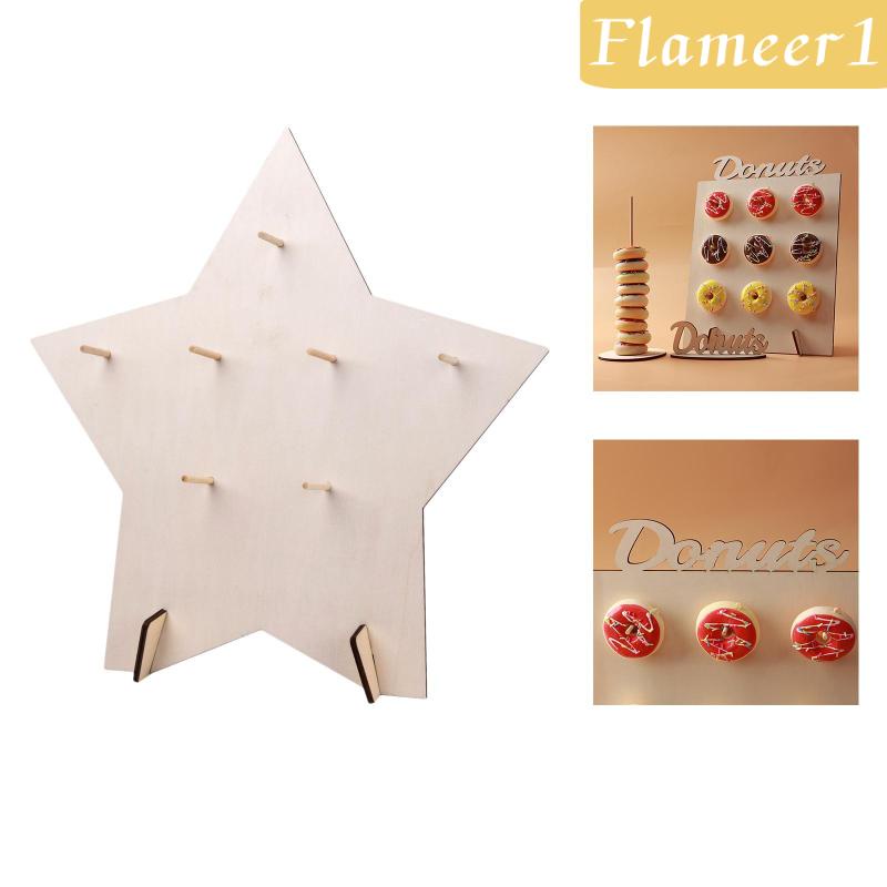 [Flameameer1] Giá Đỡ Trưng Bày Bánh Donut Bằng Gỗ Hình Ngôi Sao Kích Thước 38cm