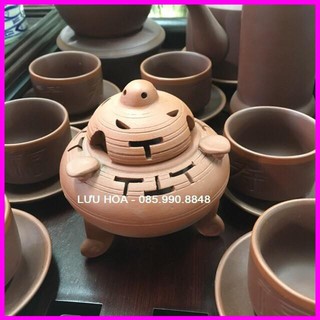 Lư gốm xông trầm, đốt hương, trầm to bằng gốm sứ cao cấp BÁT TRÀNG