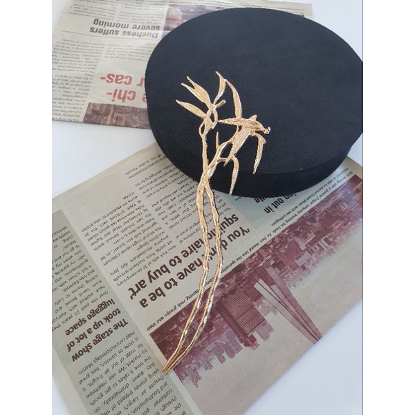 (1 cái)Trâm cài tóc cổ trang hoa tiết cành trúc kép, trâm đúc, Trâm cổ trang