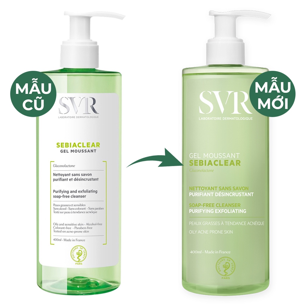 Sữa Rửa Mặt SVR Gel Moussant Sebiaclear  / SVR Gel Lavant Topialyse