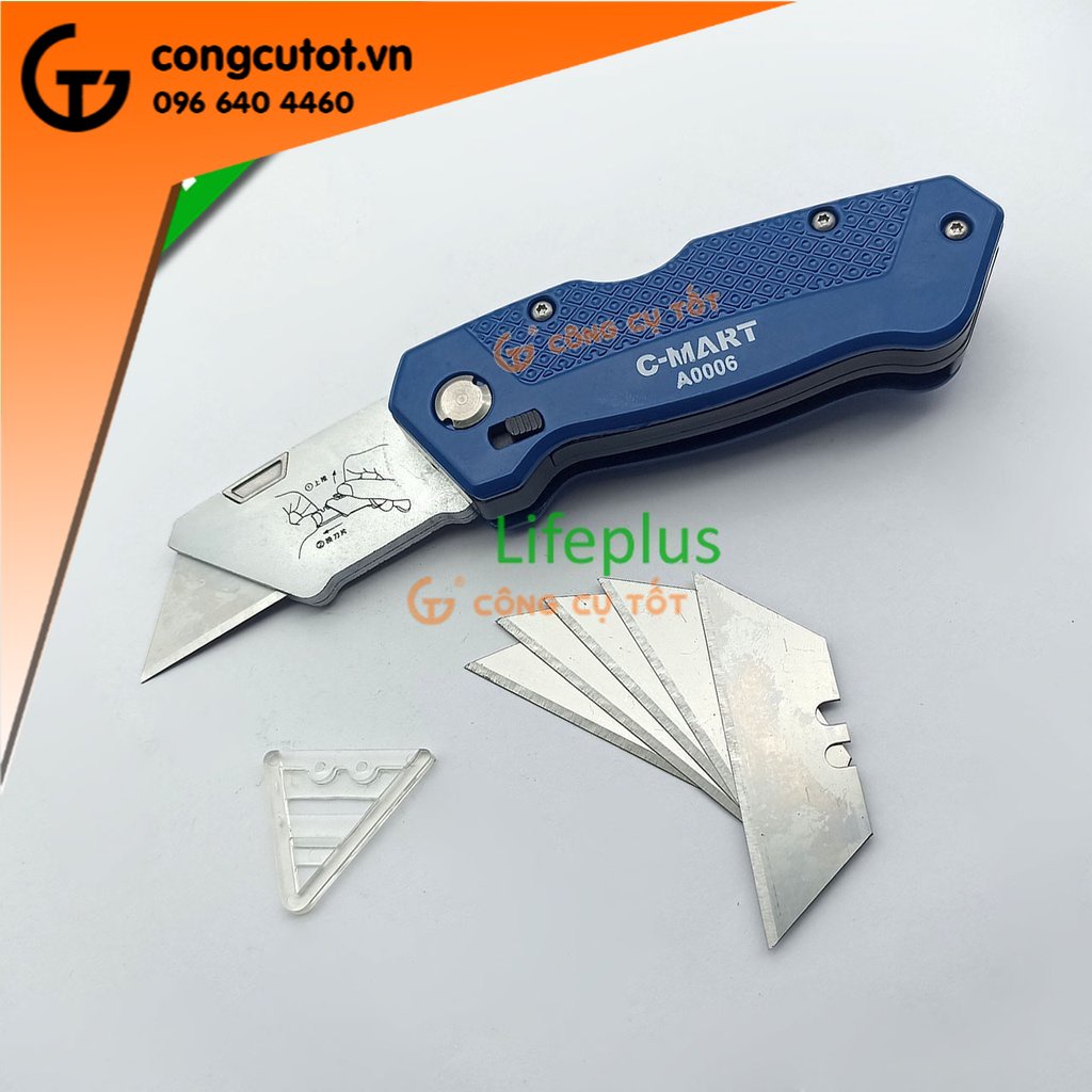 Dao đa năng tiện ích C-Mart A0006 kèm 5 lưỡi dự phòng