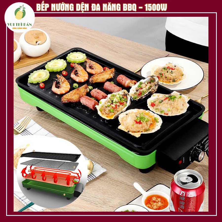 Bếp nướng điện không khói BBQ kèm khay nướng tiện lợi, công suất 1500W, tiết kiệm điện năng, an toàn tuyệt đối