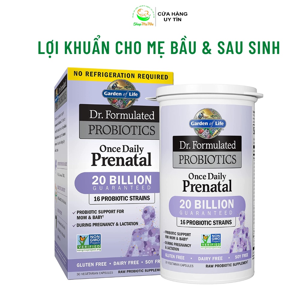 Lợi khuẩn hữu cơ cho mẹ bầu và mẹ sau sinh Garden of Life Dr. Formulated Probiotics Once Daily Prenatal 30v.