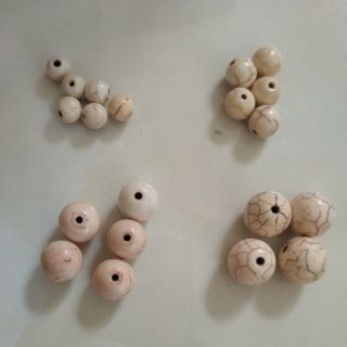 10 viên Đá turquoise ngọc lam màu trắng 6-8-10-12mm